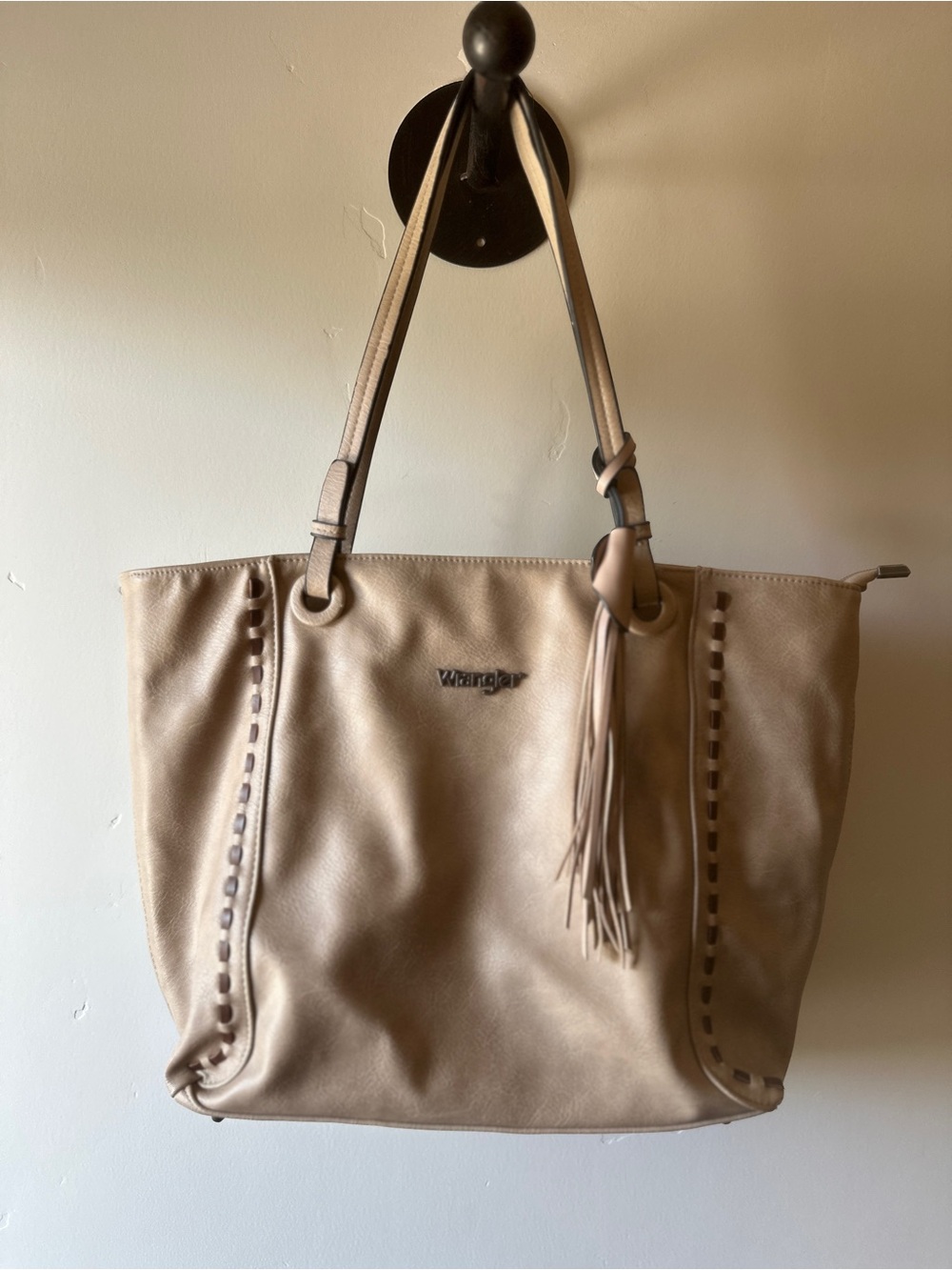 Wrangler Taupe Tote with Tassel Accent